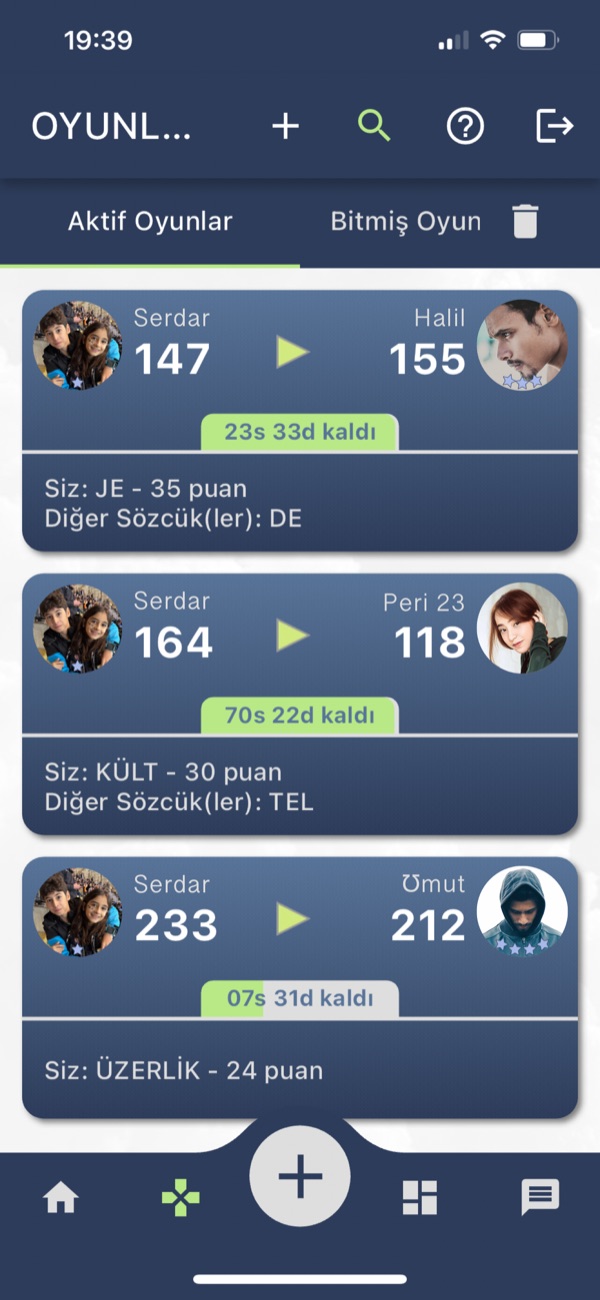 Aktif oyunlar